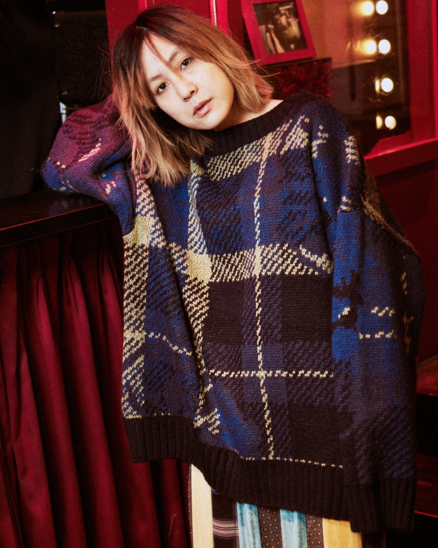 フラワージャガードニット