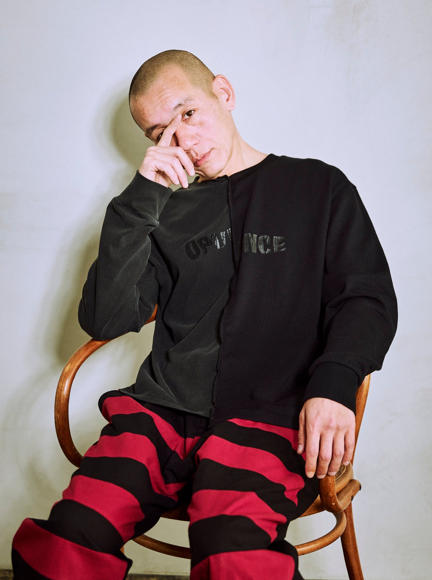 ダメージアブストラクトロングスリーブTシャツ