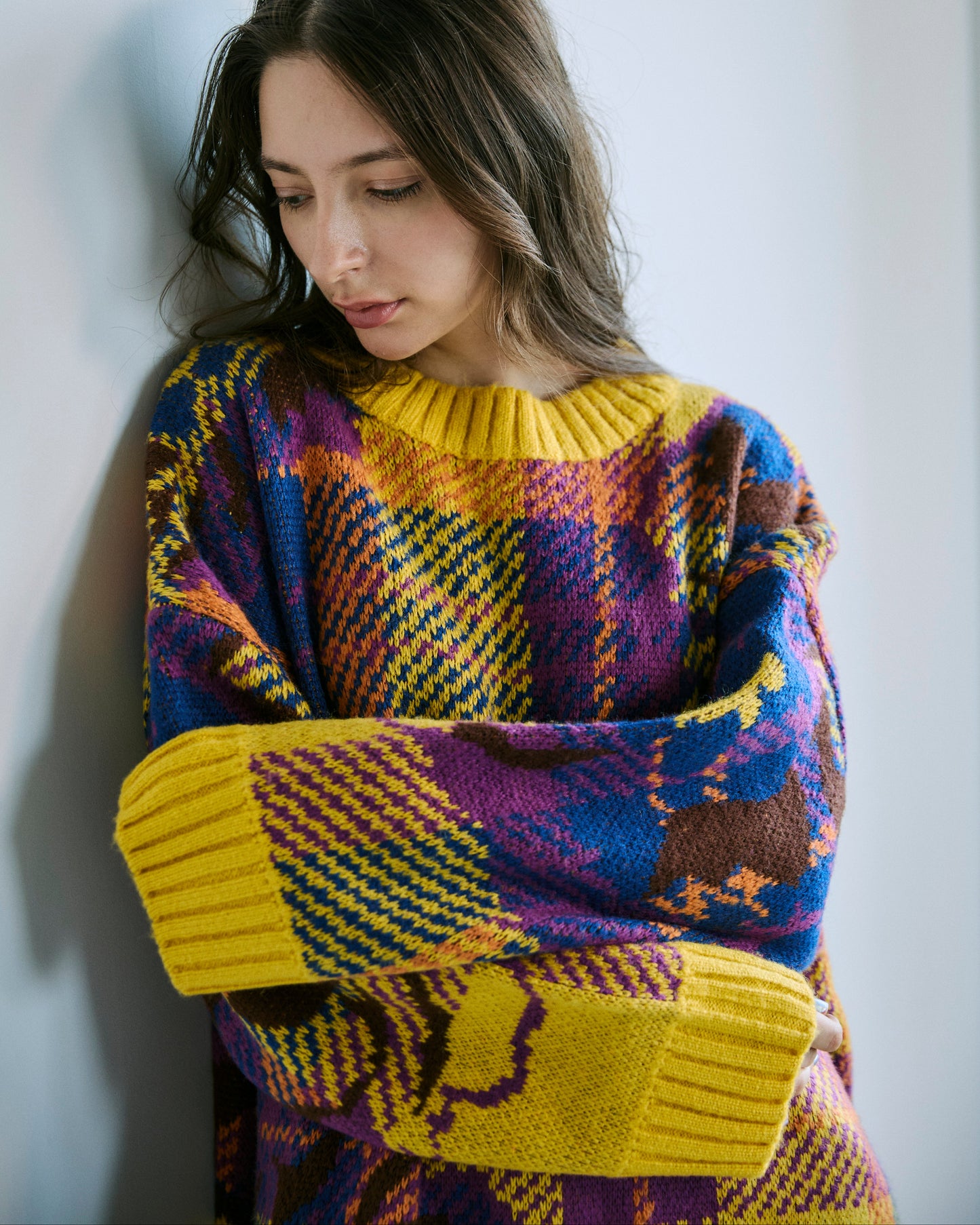 フラワージャガードニット