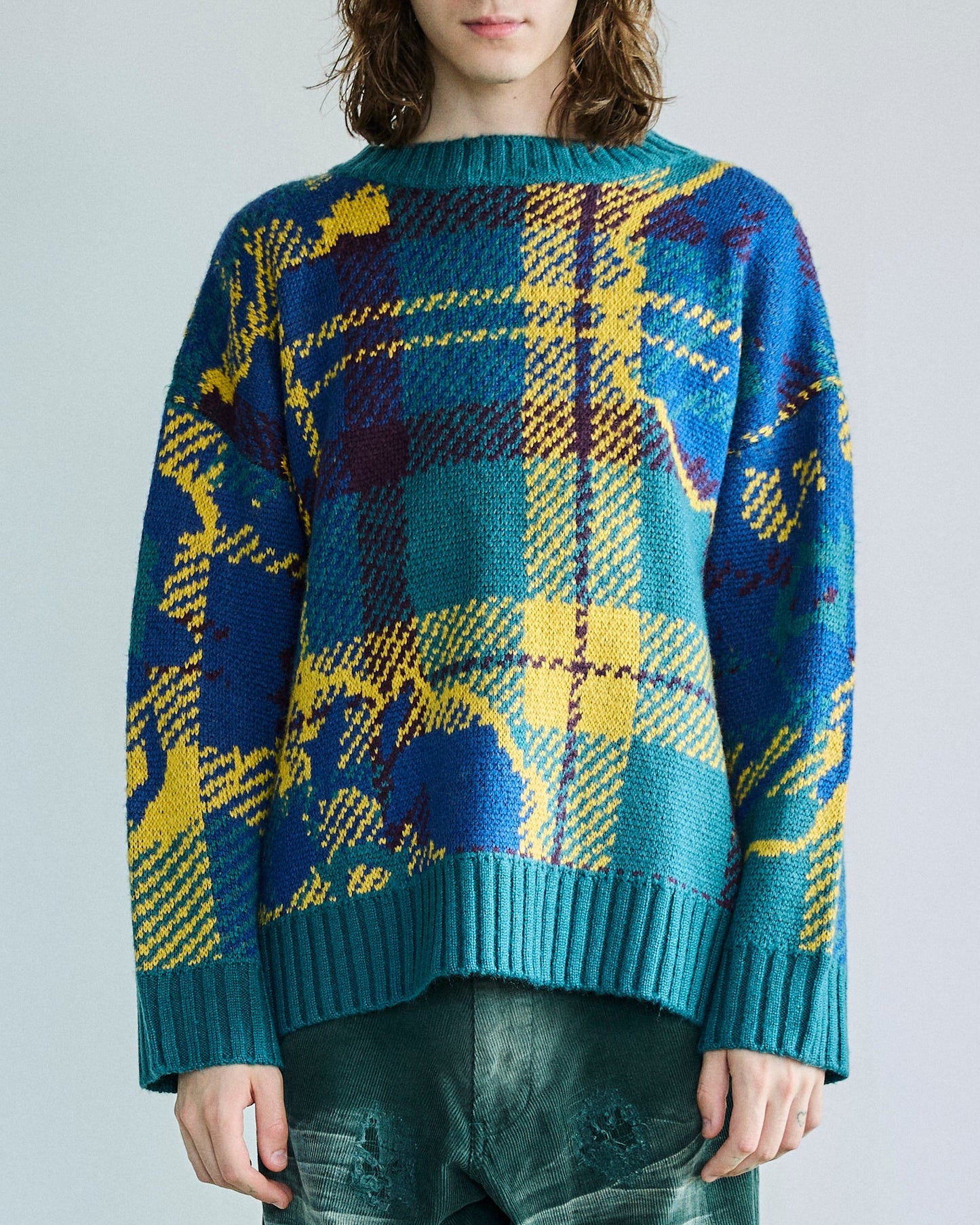 フラワージャガードニット