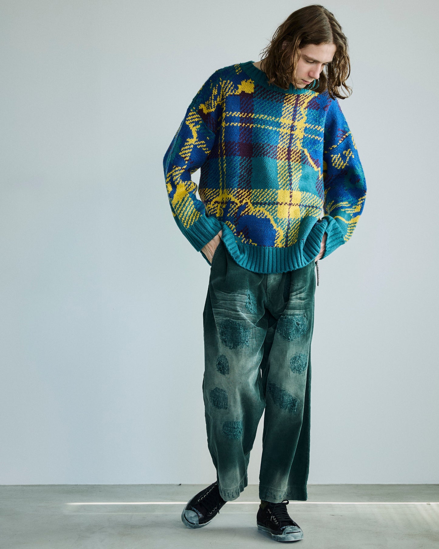 フラワージャガードニット