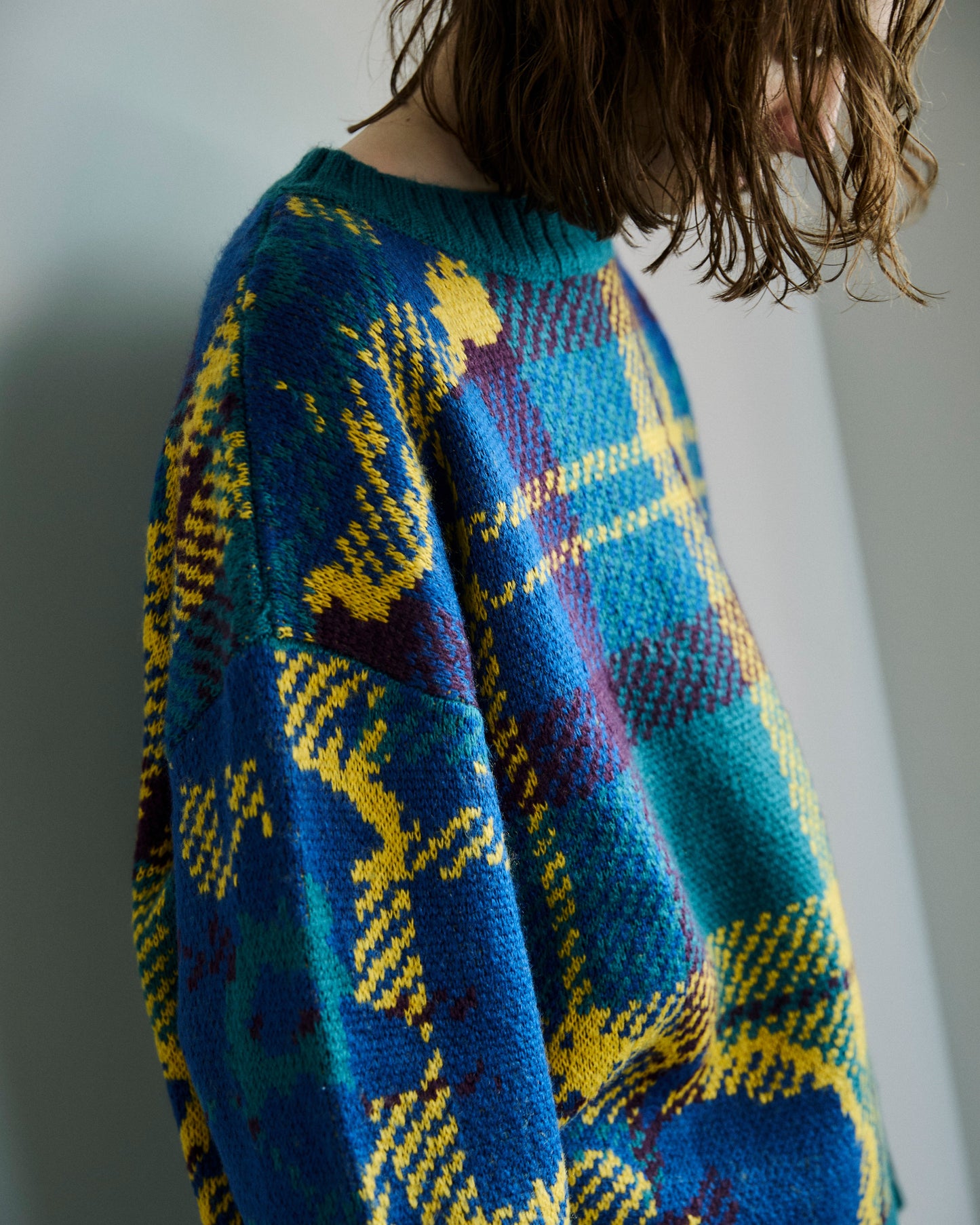 フラワージャガードニット