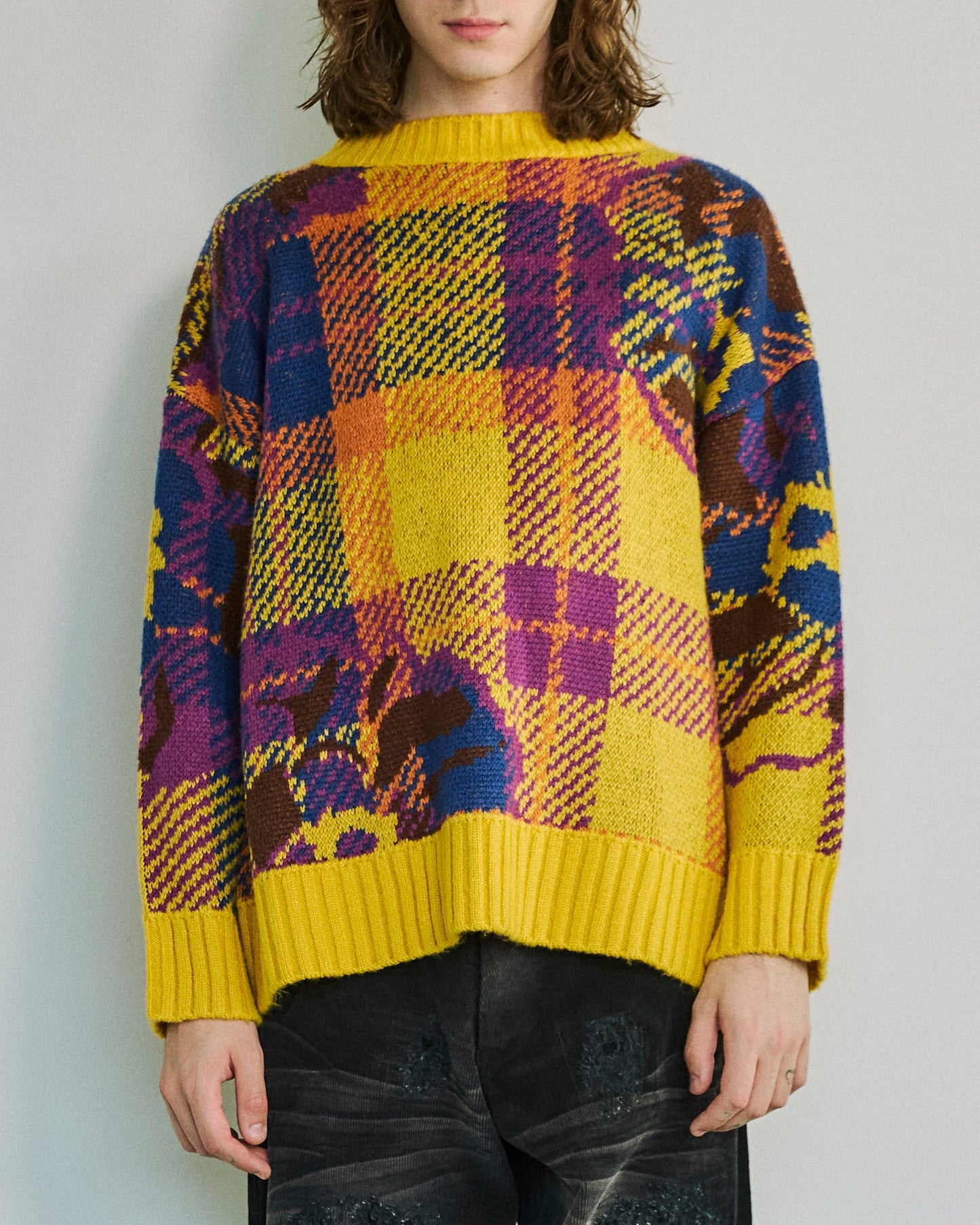 フラワージャガードニット