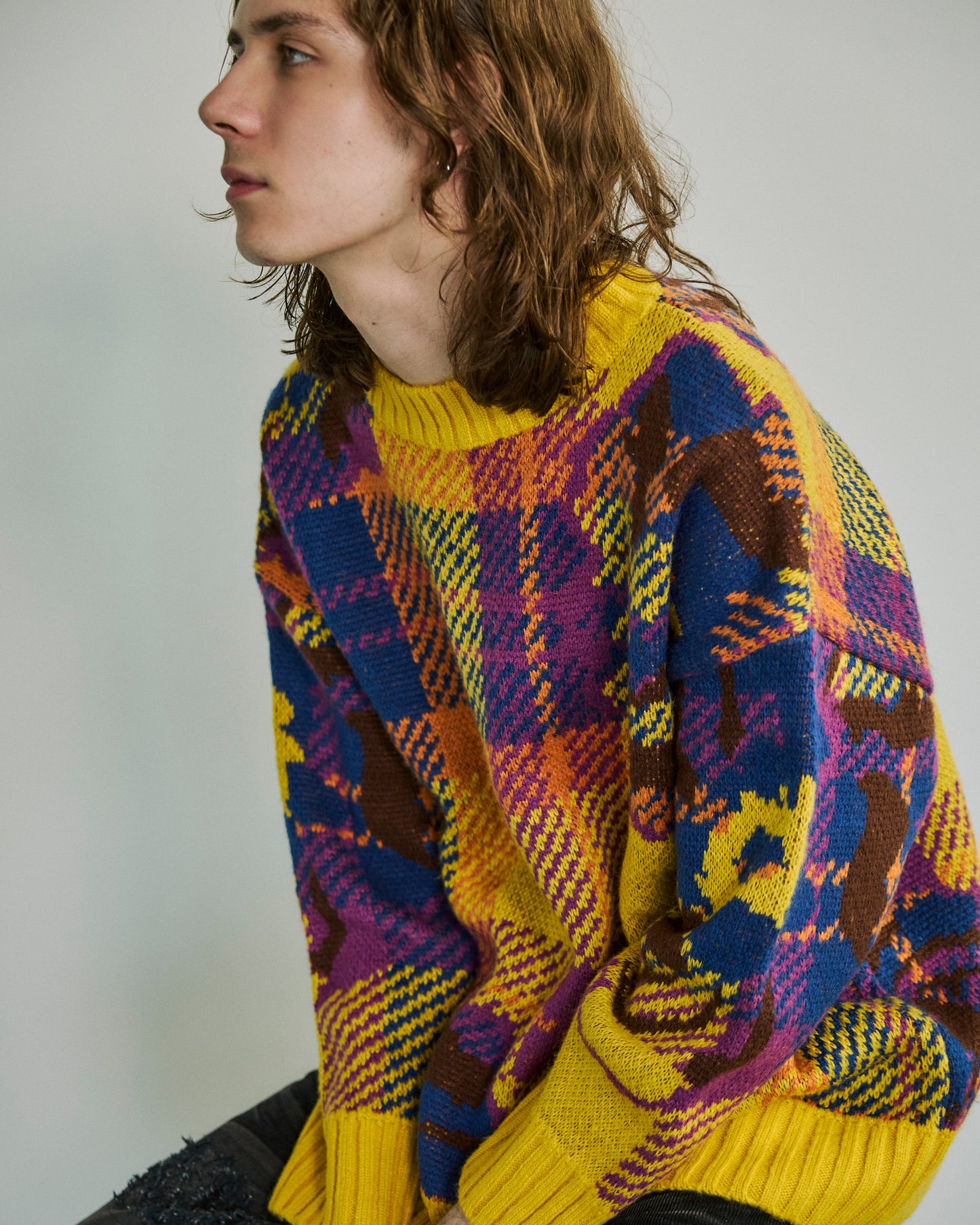 フラワージャガードニット