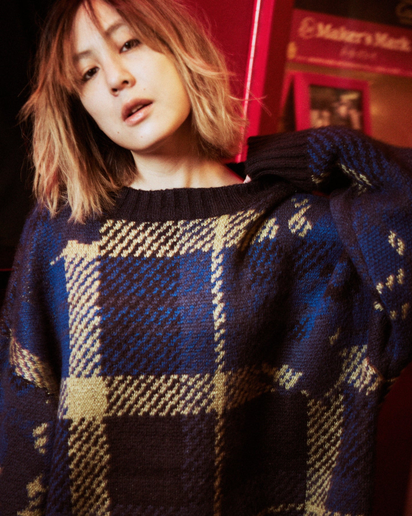 フラワージャガードニット