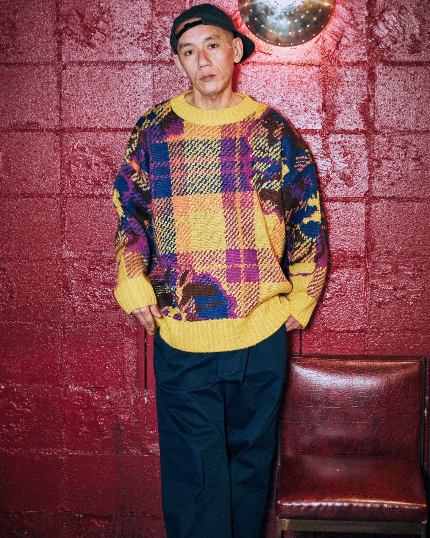 フラワージャガードニット