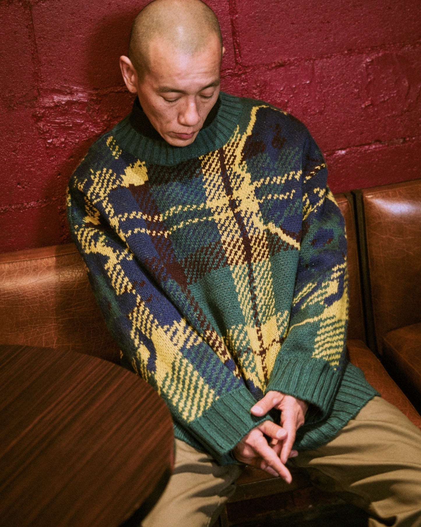 フラワージャガードニット