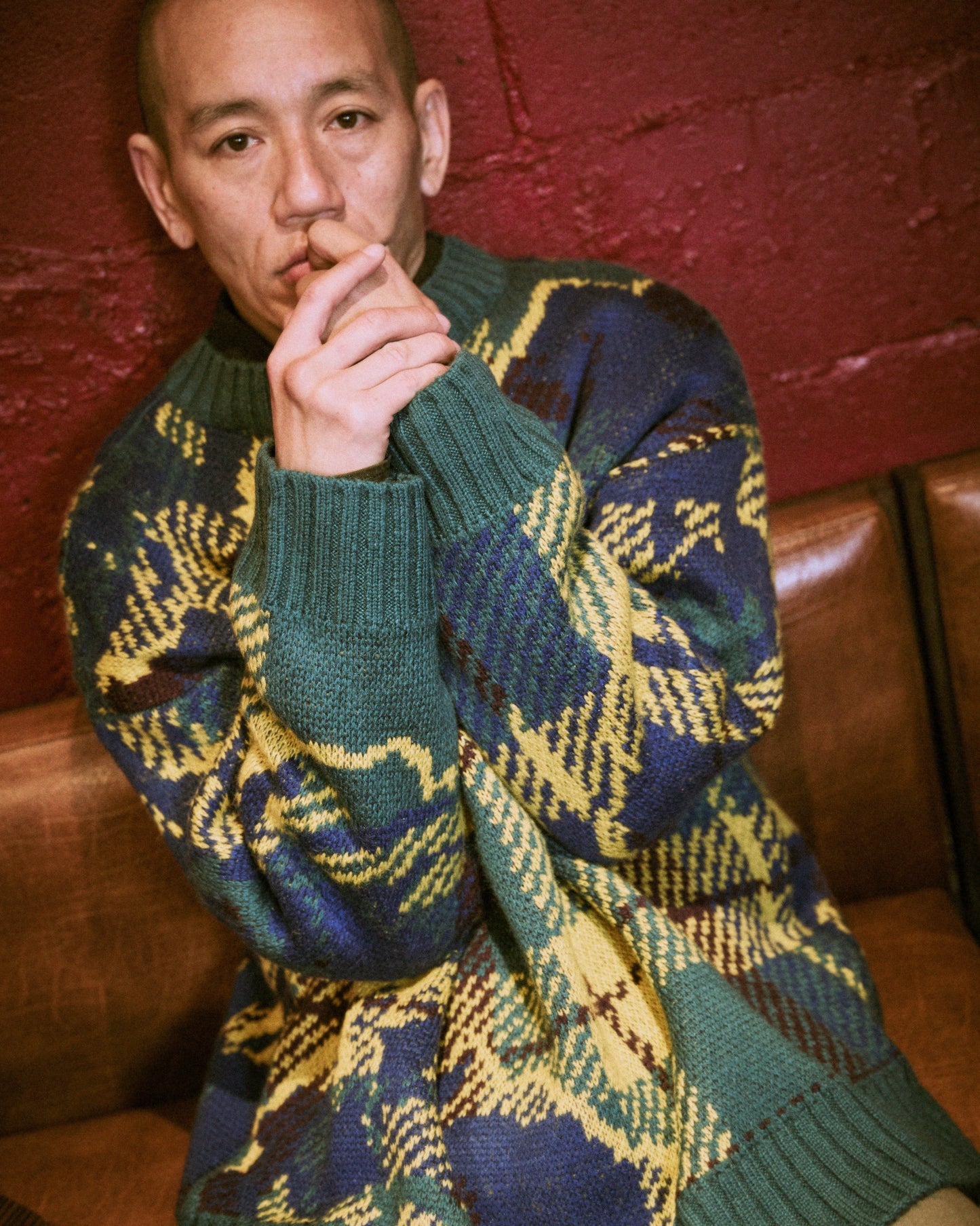 フラワージャガードニット