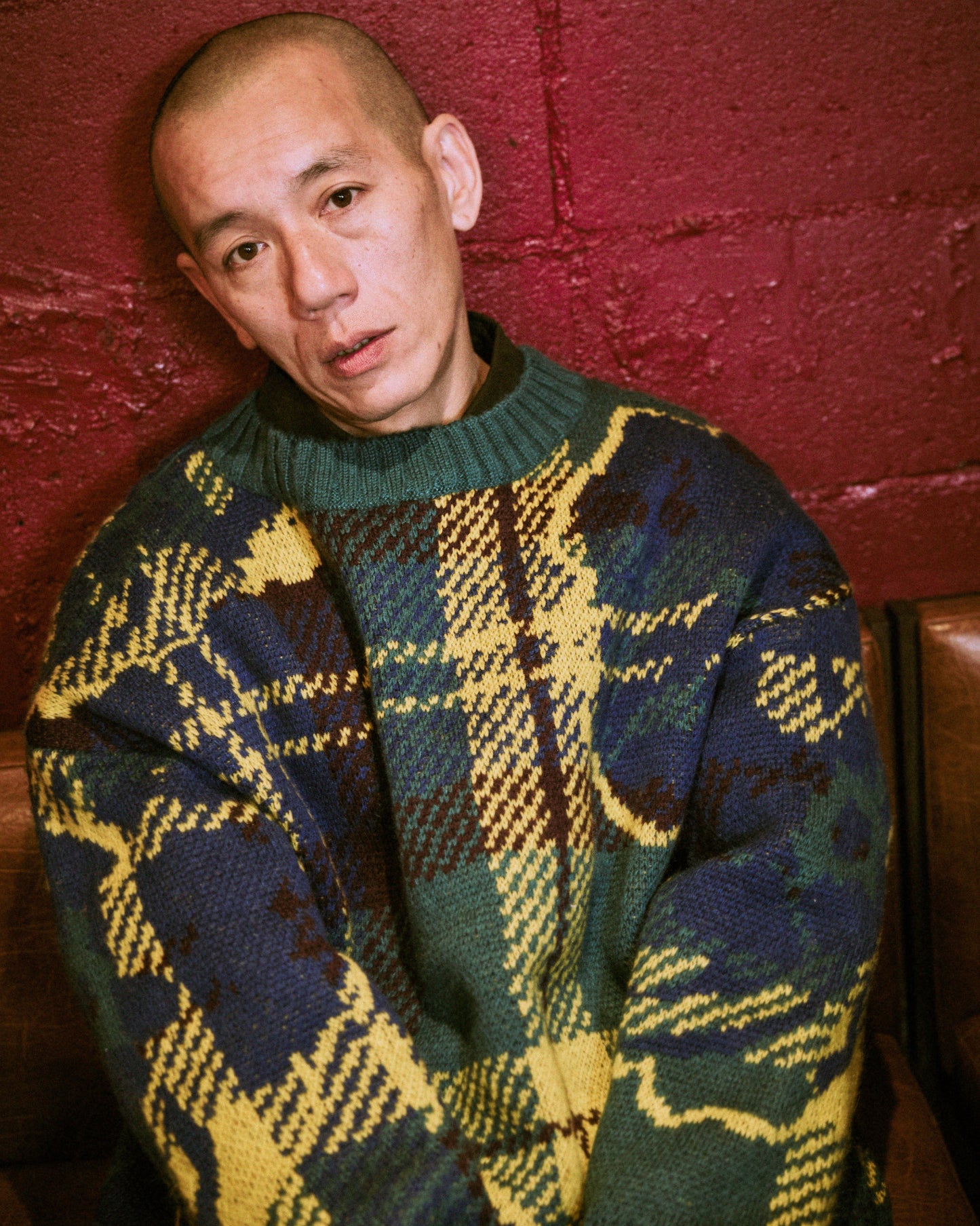 フラワージャガードニット