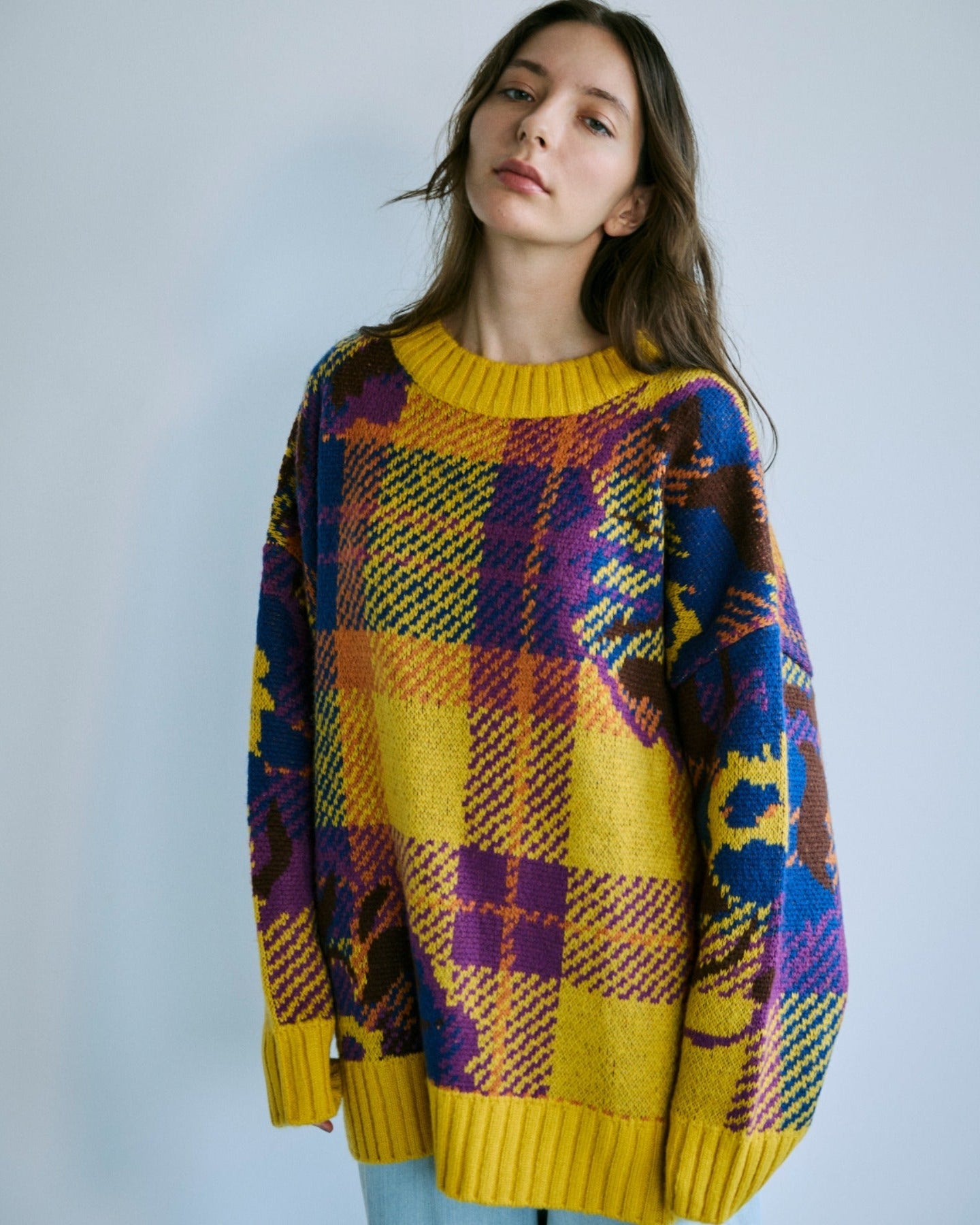 フラワージャガードニット