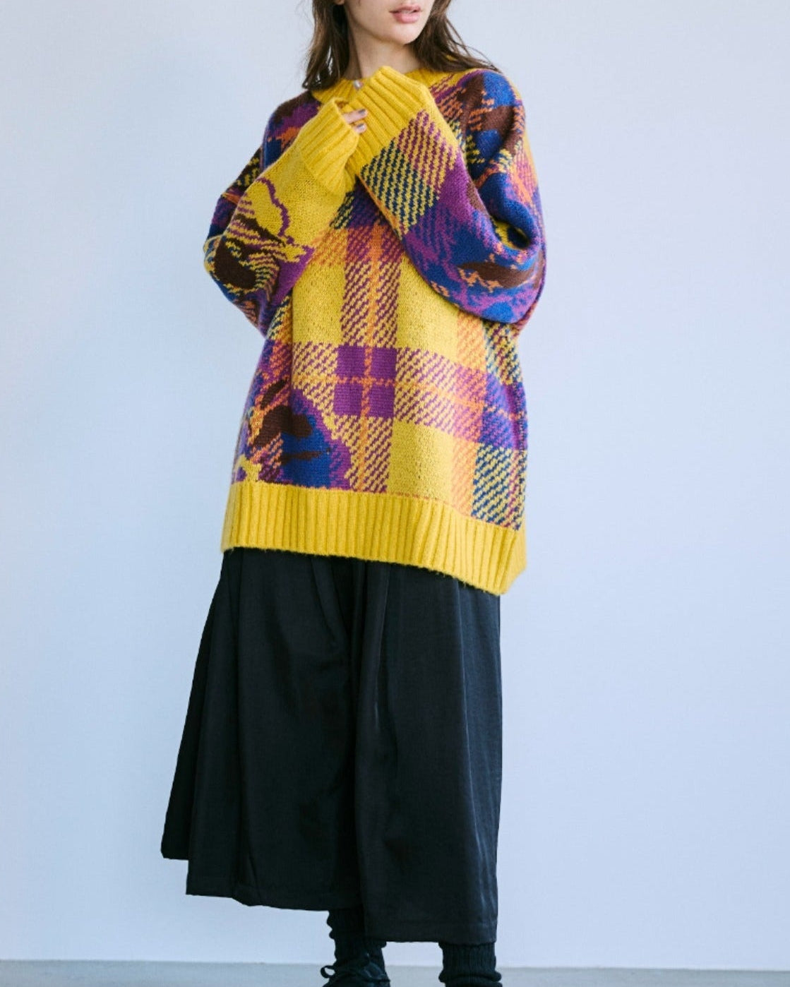 フラワージャガードニット