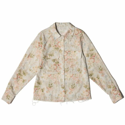 リネンミックスフラワープリントCPOシャツ