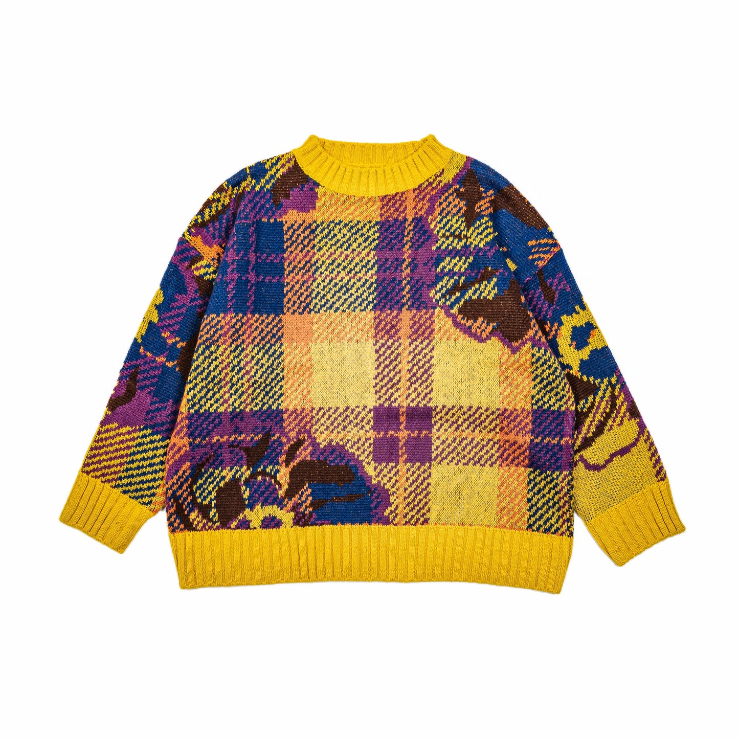 フラワージャガードニット